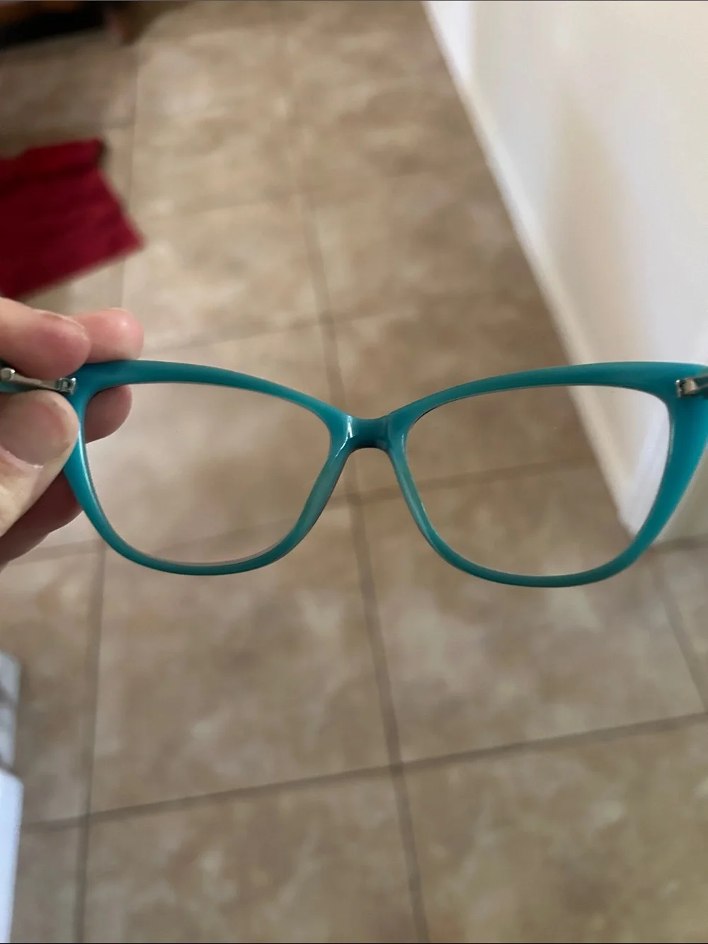 Betsey Johnson Black and Teal Cat-Eye Women's Glasses